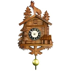 River City 137-08QP 8 Inch Chalet w Goat and Trees-Westminster or Cuckoo Novelty Clock by River City