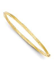 14k 3mm Satin Finish D/C Twist Slip-On Bangle, Size 8.5
