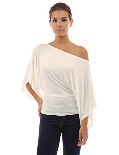 PattyBoutik Women's Kimono Sleeve One Shoulder Tops