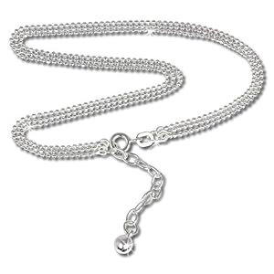 SilberDream Fußkette 3er Kugelkette 24cm inclusive Verlängerungskette 925 Sterling Silber Fußkettchen SDF012