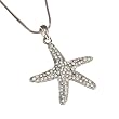Silvertone with Rhinestone Starfish Pendant Necklace