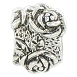 Quiges Sterling Silver Roses Bead for Pandora/Troll/Chamilia etc necklaces and bracelets