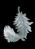 White Silver Glitter Floating Feather Christmas Ornament #3118110