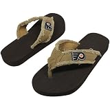 NHL Philadelphia Flyers Unisex Frayed Flip Flops - Khaki (Medium)