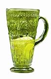 IMAGE OF Tag Fleur de Lis Embossed Glass Pitcher, Green