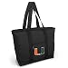 University of Miami Tote Bag Black Deluxe UM Logo - For Travel or Beach Best Unique Gift Ideas for Her, Women, or Ladies