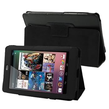 Etui Housse Cuir noir pour Google Nexus 7 avec fonction support - TechExpert Etui Housse Cuir noir pour Google Nexus 7 avec fonction support - TechExpert