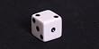 Opaque 12mm 6-sided Square Edge Dice, White with Black