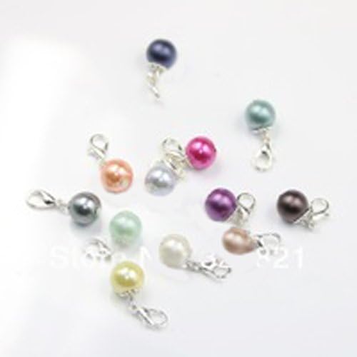 20PCS/LOT MIX 12 color silver pearl dangle charm floating charms wholesale floating charm
