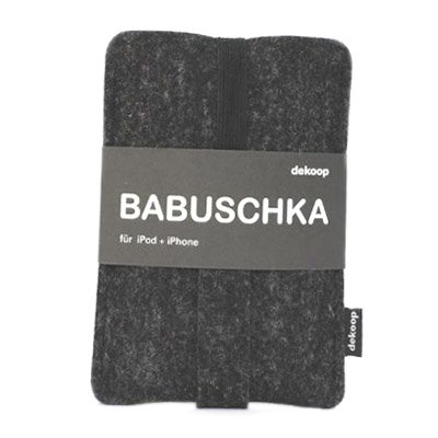 DEKOOP - Gro&szlig;e BABUSCHKA Schutzh&uuml;lle f&uuml;r das iPhone, iPod - schwarzmeliert anthrazit 88 x  Preisvergleich