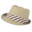 New 100% Cotton Stingy Brim Fedora Crushable Hat Khaki - Medium