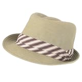 New 100% Cotton Stingy Brim Fedora Crushable Hat Khaki - Large / Extra Large