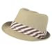 New 100% Cotton Stingy Brim Fedora Crushable Hat Khaki - Medium