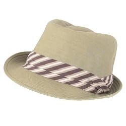 New 100% Cotton Stingy Brim Fedora Crushable Hat Khaki - Medium
