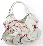 Designer Inspired - Water Ruffle Bag - Grey / Pink