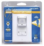 Leviton Decora 150-Degree Passive Infrared Motion Activated Light Control with Switch, White #PR150-1LW