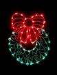 17" Lighted Wreath with Bow Christmas Window Silhouette Decoration