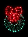 17" Lighted Wreath with Bow Christmas Window Silhouette Decoration