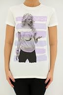 Striped Tee White & Purple