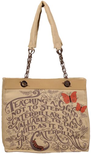 Calico Dragon Teaching A Child Not To Step On A Caterpillar George Bernard Shaw Vegan Handbag Purse