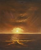 Art Reproduction Oil Painting - Other Great Artists: Tropischer Sonnenuntergang (Tropical Sunset) - Standard 20x24 - Hand Painted Canvas Art