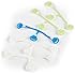 Snappi Cloth Diaper Fasteners - Pack of 5 (2 Green, 2 White, 1 Bright Blue)