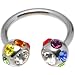 Multi Color Gem Pride Surgical Steel Horseshoe