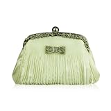 Ruched Satin Evening Clutch Bag White Ivory