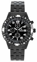 Burgmeister Palermo BM321-622 Herren Chronograph schwarz beschichtet schwarzes Zifferblatt drehbare Lünette mit Himmelsrichtungen Datum doppelte Sicherheitsfaltschließe