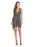 Star Vixen Women's Marilyn Halter Dress, Black/White Dot, Small