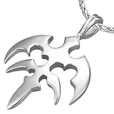 Stainless Steel Polished Tribal Pendant & Chain - Length 60cms