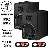 Mackie MR5MK2 High Resolution Active Studio Monitor Pair and XLR Cables New