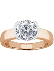 0.90 Ct Round H/I I1 Diamond 18K Rose Gold Ring