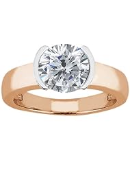 0.80 Ct Round H/I I1 Diamond 14K Rose Gold Ring