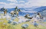 Loops And Swift Horses Are Surer Than Le - Artist: Charles M Russell - Art Print Poster Size: 40.00 by 26.50 inches
