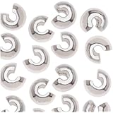 Shiny Silver Tone Crimp Bead Covers 4mm (144)