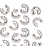 Shiny Silver Tone Crimp Bead Covers 4mm (144)