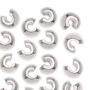 Shiny-Silver-Tone-Crimp-Bead-Covers-4mm-144-