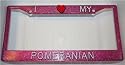 Pink Glitter I Love My Pomeranian Frame