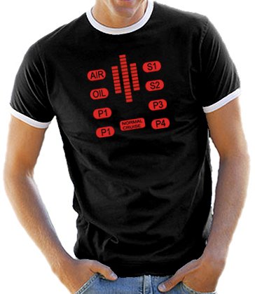Touchlines Herren Kontrast / Ringer T-Shirt Knight Rider- Kitt Control, black/white, M, B5 Preisvergleich