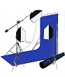 Heavy Weave Chromakey Blue Muslin Backdrop with a Stand,boom Kit and 3000 Watts Continuous Light Kit with Softboxes