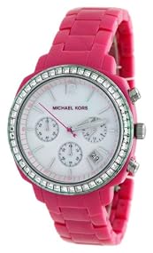 Michael Kors #MK5219 Women's Hot Pink Acrylic Chronograph Watch