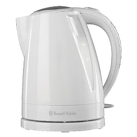 Russell Hobbs 15075 1.6 L Plastic Buxton Kettle in White with Concealed 3 kW Element