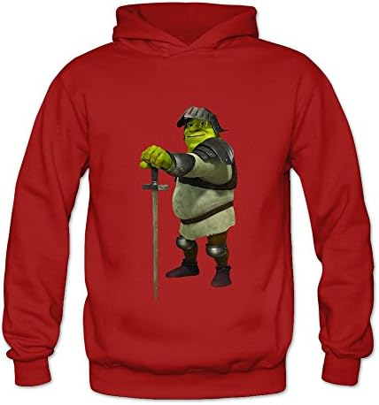 JUJ Women's Shrek O-Neck Fox Hoodie Red Large