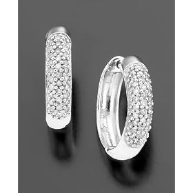 14k White Gold Pav? Diamond Hoop Earrings (1/4 ct. t.w.)