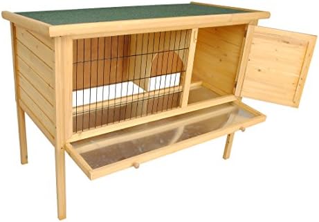 PETRUM® Rabbit Hutch Bunny House Guinea Pigs Coop Pet Cage with Asphalt Roof
