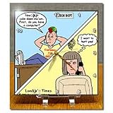 Londons Times Funny Computer Cartoons - TYPICAL TECHIE HELP DEPARTMENTS - Desk Clocks