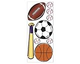 Sports Fun Football Soccer Baseball Jumbo Wall Stickers