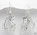 Detailed 925 Sterling Silver Sea Horse Pendant Earrings