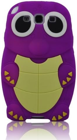 FJX Cute 3D Cartoon turtle Soft Silicone Case Cover for Samsung Galaxy S3 SIII I9300(Purple)